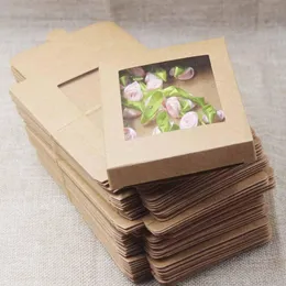 Kraft Paper Box Romantic Wedding Transparent Window Gift Box Candy Chocolate Biscuit Packaging