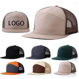 볼 모자 패션 고품질 7 패널 메쉬 야구 모자 사용자 정의 인쇄 수 놓은 로고 남성 여성을위한 맞춤형 Snapback 모자