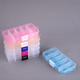 10グリッドストレージボックス取り外し可能な装飾品マルチセル分類コンポーネントパーツ配置メイクアップストレージ透明なプラスチックボックス