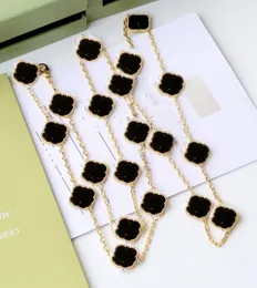 2023-varumärke hänge 20 blommor Halsband Mode Set med diamanter Elegant klöver Halsband för kvinna Smycken Presentkvalitet
