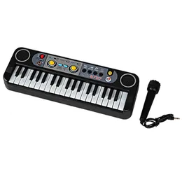 Trummor Percussion Kids Musical Instrument Toys Piano Mini 37 Keys Electone Tangentbord med mikrofongåvor Lärande Education Toys for Childrens 230311