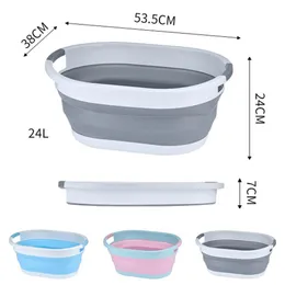 2023 Olding Plastic Bucket Home 욕실 제품 대형 세탁 바구니 옷 저장 버킷 캠핑 야외 여행 휴대용 버킷