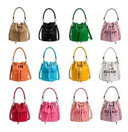Classic The Marc Bucket Bag Womens Men Handbag Original Luxury Tote Drawstring Shoulder Hot Fashion Designer Hinks M008
