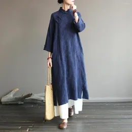 Casual Dresses for Women 2023 Retro Dress Full Sleeve Loose Ethnic Style Women's Clothing Woman 1896