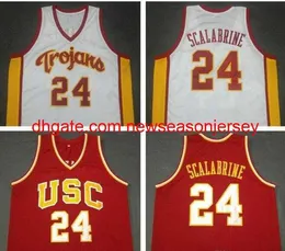 Vintage 24 Brian Scalabrine USC Trojans College Basketball Jersey Custom أي اسم رقم قميص