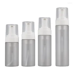 収納ボトル100/120/150/200mlフロストプラスチック補充可能なフォームボトルホワイトポンプ透明カバーポータブル化粧品フェイシャルクレンザー10pcs