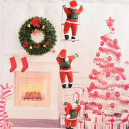 Juldekorationer Santa Claus klättring trappor dekoration träd prydnad som ger presenthängningar