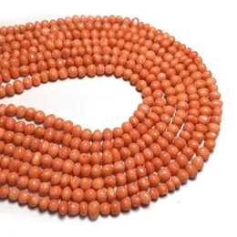 Perline altro corallo sciolto arancione per creazione di gioielli accessori per collane bracciale fai da te misura 5-6 mm lunghezza 38 cm altro