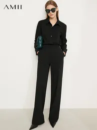 Женские брюки с двумя частями амий минимализм женская рубашка продана отдельно офисная леди пуговица элегантная блузя высокая талия с высокой талией 12130380women's