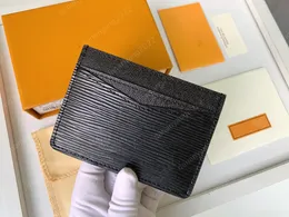 2023 diseñador de cuero genuino titular de la tarjeta de crédito bancaria hombres mujeres Mini billetera clásica pequeña delgada billetera con caja bolsas para el polvo certificado
