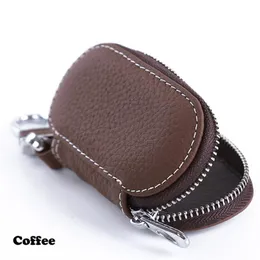 Keychains 4 Colors Durable Key Rings Genuine Leather Car Remote Wallets Bag Keys Zipper Case Interior Accessories