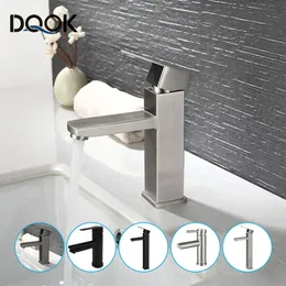 Bathroom Sink Faucets Basin Sink Bathroom Faucet Deck Mounted Cold Water Basin Mixer Taps Matte Black Lavatory Sink Tap Crane 230311