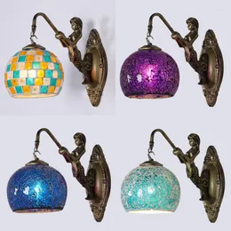 Wall Lamps Mediterranean Turkish Mosaic Handmade Stained Glass Sconces Antique Lights For Home Decor Lighting Fixtures