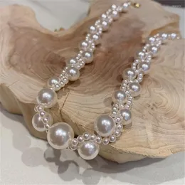 Catene coreane Kpop Collana di perle di lusso Moda all'ingrosso Catena di clavicole Celebrità Semplice Personalità Accessori per il collo Gioielli da donna