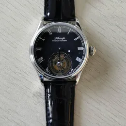 Начатые часы оригинальные роскошные турбильонные часы Mens Mechanical Watches Top Brand Classic White Leather Relogio Masculino 7099