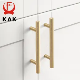 Handles Pulls KAK 20pcs Brushed Gold Kitchen Handle Stainless Steel T Bar Door Pull 76mm 96mm Cabinet Knobs and Handles Black Furniture Handle 230311