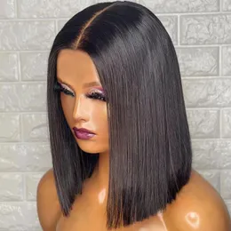Brezilya insan saç perukları kemik düz 13x5x2 peruk kadınlar için ön kopukluk T dantel Bob Perruque Cheveux Humain