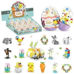 لوازم الحفلات الاحتفالية الأخرى Easter 12 في 1 Eggs Bunny Garland Model Build Build Idea Fevors Stuffers Stuffers Bricks Toys Kids Kids 230311