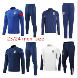 24 25 Włochy TrackSuit Surowanie Długa połowa kurtki z zapinami naukowy piłka nożna 23 24 Italia Man Football Tracksuits ustawia odzież sportową
