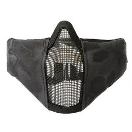 Тактическая складная маска для маски для маски для защитной сетки для пейнтбола AirSoft с регулируемой и эластичной ремнем STR211a 1000D Nylon STR211a