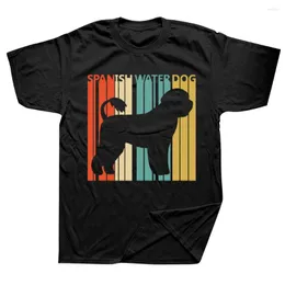 Мужские футболки Vintage Испанская водяная собака Графическая хлопковая уличная одежда с коротким рукавом подарки на день рождения подарки летняя футболка мужская одежда