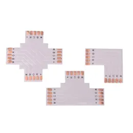 Strips Strip Lights Connector 10 PCS 4 Pin 8mm 10mm PCB -kort till ingen lödning Lätt spänne SMD 2835 RGB LEDDLED LEDLED