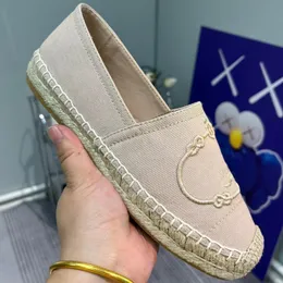 Designerski płaskie buty swobodne kobiety espadrilles luksusowe mokasyny czapki palce rybacka płócien