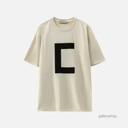 mens T Shirts Chest Letter Laminated Print Esse Short Sleeve High Street Loose Oversize Casual T-shirt Cotton Tops06FZ