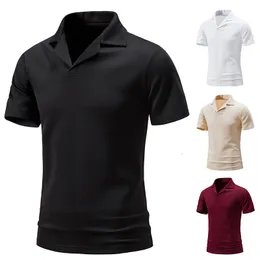 Męskie koszulki Summer Fashion Polo koszulki T-shirt Męskie krótkie rękawie Szybka sucha odzież robocza Czarna biała koszulka dla mentops męskie ubranie 230313