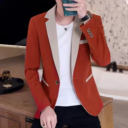 Erkek Suit 2023 Sıradan Moda Bir Parça Takım Erkekler Bahar Üstü Küçük Koreli Gençlik İnce Ceket Gençler Erkekler