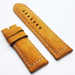 24 mm Kahverengi Nubuck Buzağı Deri İzle Band Strap Luminor Radiomir Pam Wirst Saat