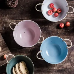 Tigelas japonesas criativas de corda artesanal criativa tigela de cerâmica personalizada cerâmica vintage para pão de frutas pão de jantar de cozinha