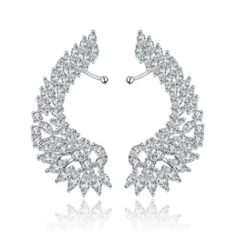 Ear Cuff Senyu Fashion Bridal Jewelry Luxury Lady's CZ Crystal Angel Wing Ear Sweep Wrap Cuff Earrings Rhodium Plating Climber örhängen 230311