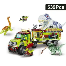 الكتل الجوراسي ديناصور T-Rex Truck Model Build Build Indominus Rex Dino World مع شخصيات طوب ألعاب DIY للطفل الهدية البالغة 230313