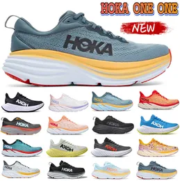 Motorcycle Boots Hoka One Bondi 8 Running Shoes mens sneaker Hokas Shoe Triple black White Goblin Blue Lilac Marble Designer Men Women Sports Sneakers Leisure trend