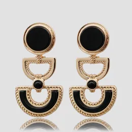 Dangle Chandelier Black Arcylic Gold Geometric Drop Earrings For Women Dangle Korean Fashion Delicate Vintage Jewelry Charm Gifts Party 2022 A0106 G230313