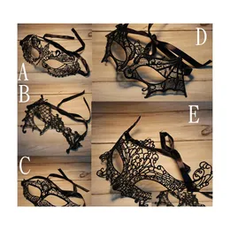 Party Mask Lace Halloween Masker härliga venetianska maskeraddekorationer halv ansikte lily kvinna Lady Sexig Mardi Gras för julklapp Dhptz