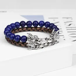 Странд бисера натуральный камень кожаный веревочный браслет lapis lazuli gaucet charm bracelets Энергетическая йога дизайн для мужчин женщины ювелирные украшения