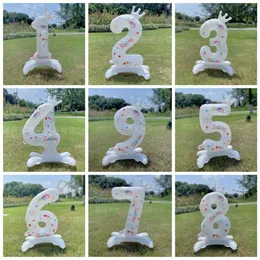 Party-Dekoration, 81,3 cm, stehende Zahlenballons, 0–9, weiße Krone, Geburtstag „Alles Gute zum Geburtstag“, DIY-Luftballons, Geburtstagsfeier, Feier-Dekoration, Y2303