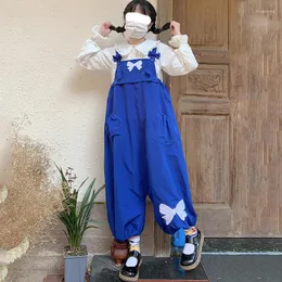 Kobiety Pants Harajuku moda ładunek dla kobiet harem kawaii dziobowy dziewczęta kombinezon streetwear vintage uroczy kombinezon swobodny niebieski szerokie spodnie