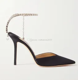 Crytal strappy gelin düğün saeda sandalet ayakkabıları mükemmel kadınlar stiletto topuklu işaretli ayak parmağı pompalar gladyatör sanalias eu35-43