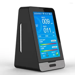 TUYA WIFI Gasdetektor LED Display Air Quality Monitor PM2.5 PM1.0 PM10 HCHO TVOC CO2 Temperaturfuktighetsmätare