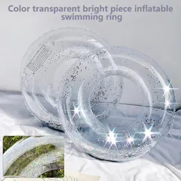 Life Vest Buoy 45-75cm Transparent Glitter Pool Foats Swimming Ring For Adult Children Bloddable Tube Giant Float Boys Girl Water Fun Toy