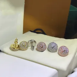 Orecchini di design con diamanti Borchie in acciaio al titanio Orecchini a bottone stellato in argento oro rosa per le donne V Designer di lusso Accessori da sposa per gioielli