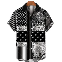 Men's T-Shirts Men's Clothing 3D Hawaiian Shirt Men Fashion Cashew Flower Geometric Printed Shirts Single-breasted Shirt For Men Tops 230311