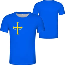 Męskie koszulki Asturies Mężczyźni Kobiety moda krótkie Oviedo Gijonmores T-shirt Langreo Hiszpan