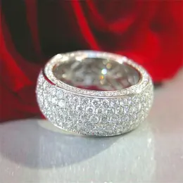 İçi boş parmak yüzüğü Full Aaaaa Zircon 925 STERLING Gümüş Nişan Düğün Bandı Halkalar Kadınlar Erkek Doğum Günü Partisi Takı Hediyesi