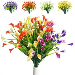 Kwiaty dekoracyjne sztuczna roślina Calla lilia Symulacja kwiat fałszywy dom wewnętrzny trawa zewnętrzna ochrona UV