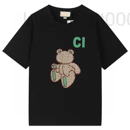 Męskie koszulki projektant 2023 Nowy wiosenny i letni zielony niedźwiedź Patcha drukująca męska koszulka SE Krótkie rękawki Bawełniany luźne okrąg