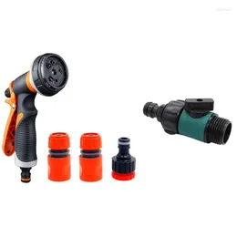 Attrezzature per l'irrigazione 1 Set Pulitore per lavaggio da giardino Ugello a pressione Pcs Valvola in plastica con tubo flessibile filettato maschio da 3/4 di pollice